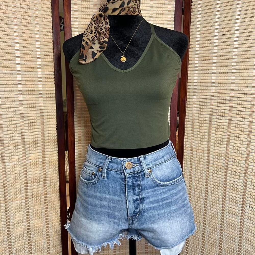 AEROPOSTALE High Waisted Cheeky Denim Shorts Size 0 Y2K Indie Sleaze